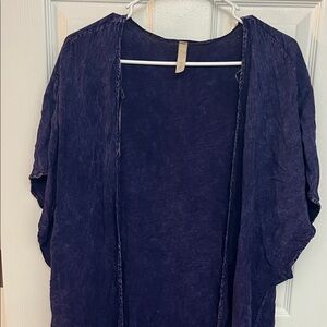 Women's Navy Blue Open-Front Top